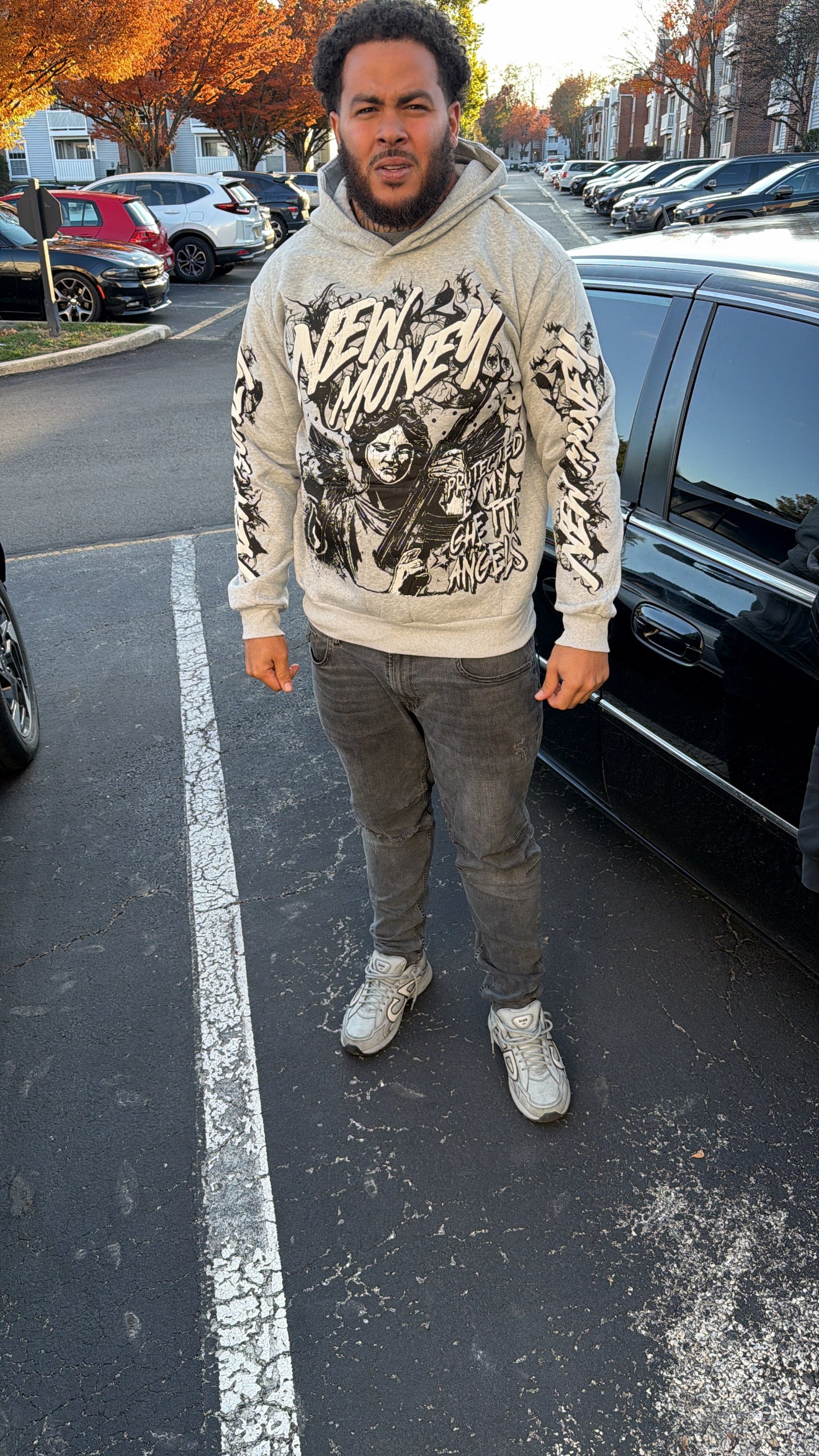 Ghetto Angel Hoodie (Grey)