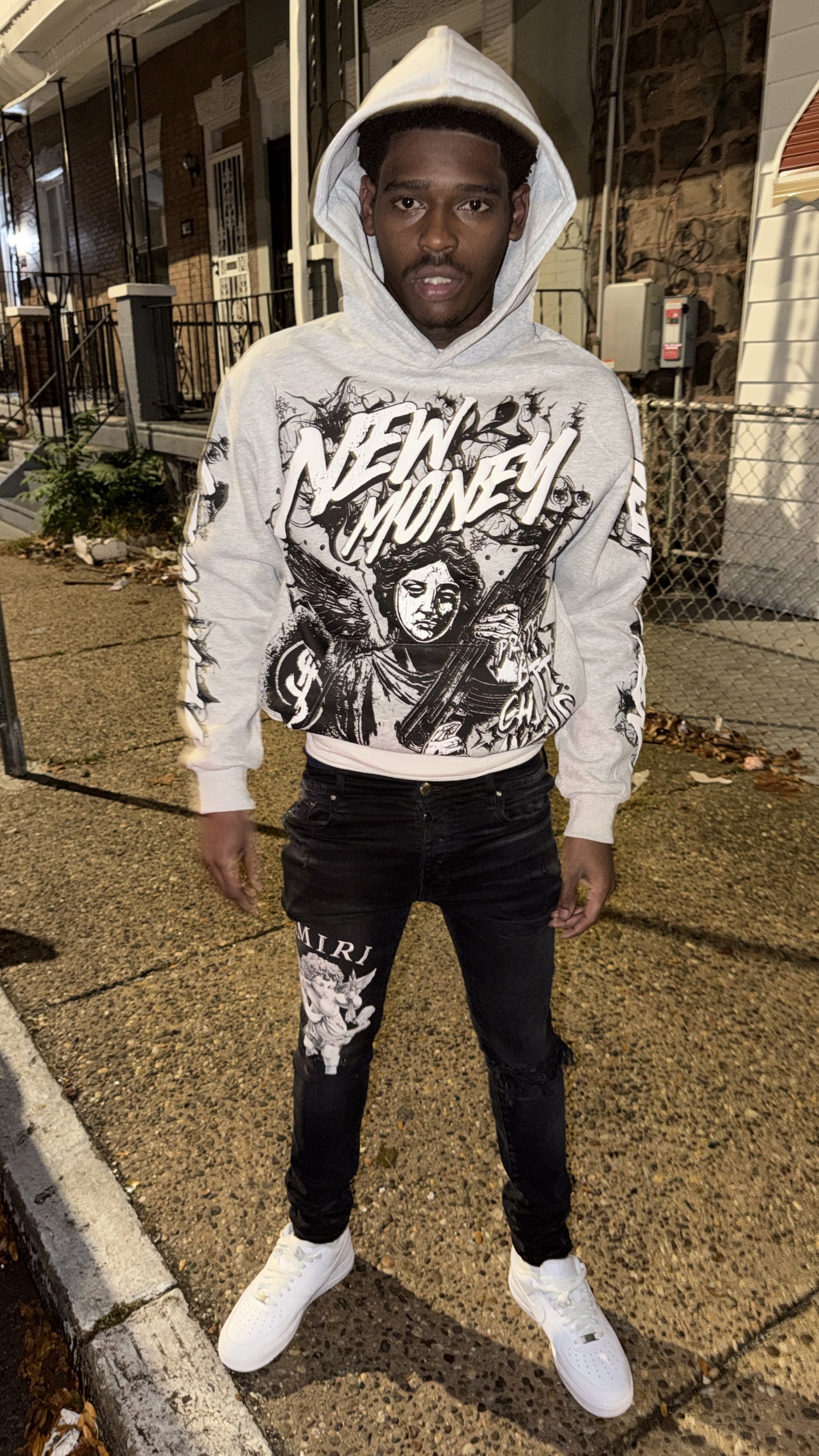 Ghetto Angel Hoodie (Grey)